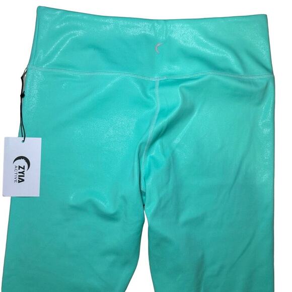 Zyia Active NWT Turquoise Metallic Plus Light & Tight Hi-Rise 7/8 Size 14-16 - Picture 7 of 11